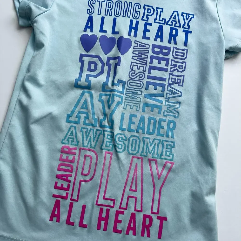 Champion Blue Short Sleeve Athletic Graphic Tee Shirt